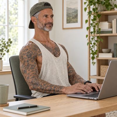 Cole doing a desk break
